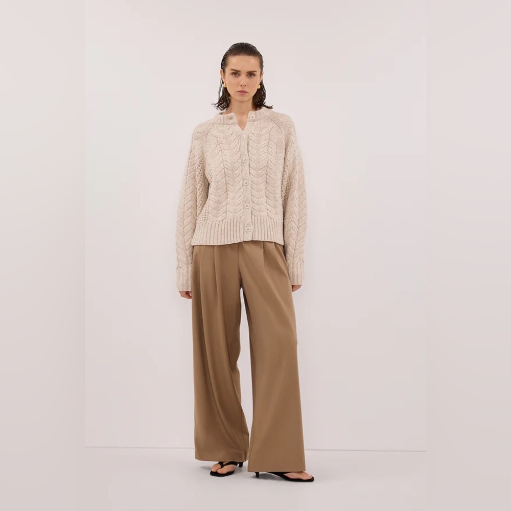 Dissh Tom Chalk cable knit cardigan in Medium
